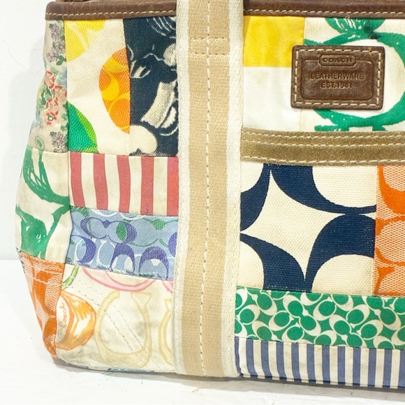 Coach Hampton Vintage Small Signature Patchwork Canvas Tote Bag 10454 - Picture 2 of 7